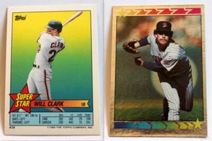 1989 Topps Super Star Sticker Back Cards Will Clark #34 Frank Viola #153 - Picture 1 of 4