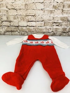 All Mine Jumper Outfit Red White Blue Rocking Horse Made Israel 0-3M? Vintage - Picture 1 of 4