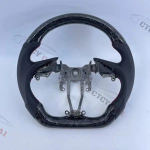 Custom glossy black Forged Carbon Fiber Steering Wheel for Hyundai GenesisCoupe - Picture 1 of 9