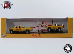 Transportadores automáticos M2 Machines Coca-Cola Chevy 1972 Cheyenne 30 y K5 Blazer - TW28 23-07 - Imagen 1 de 6