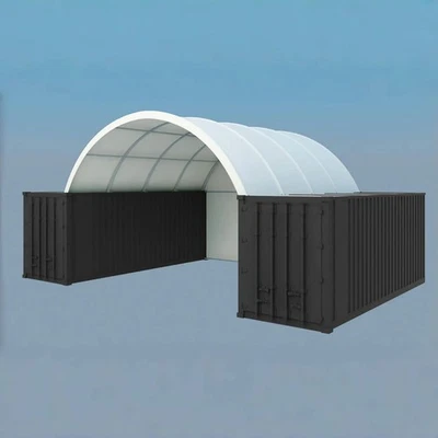 20'x40'x6.6' Heavy Duty 11OZ PE Fabric Container Shelter w/ Back Panel - Image 1 of 4