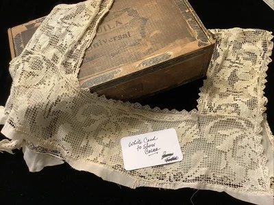 Lencería Yugo 1714🌟De Colección Antigua década de 1910 Salvamento Elegante Floral Marfil Anudado Foto 1 de 4