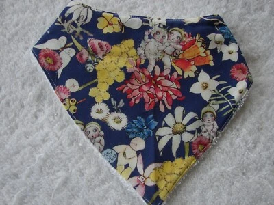 Gumnut Babies Blue Bandana Dribble Bibs Cotton Front Towelling Back Handmade - image 1 of 2