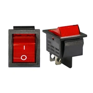 Rocker Switch KCD4 Red Light On Off 250V AC 16 AMP 125V 20A DPST 4 lug legs - Picture 1 of 5