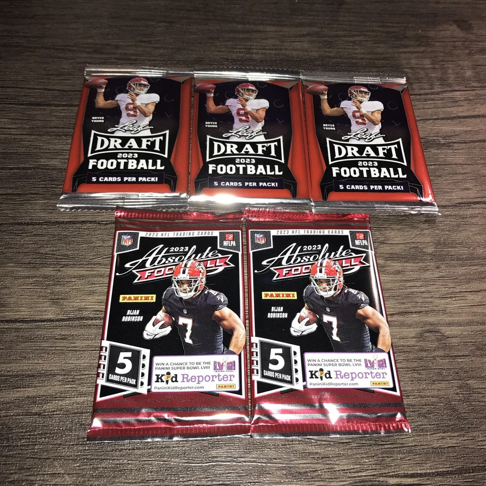 2023 Leaf Draft Football-5 Card Pack-Factory -
