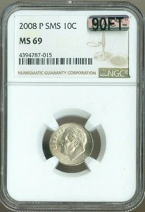 2008 P ROOSEVELT DIME NGC MS69 MAC 90FT MINT QUALITY✔️ - Picture 1 of 2