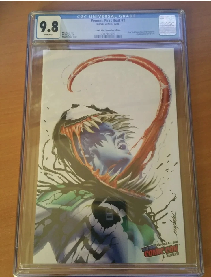 毒液第一主机1 Mayhew NYCC独家维珍第一应用程序Tel-Kar漫画CGC 9.8 — 第 1/3 张图片