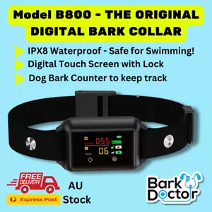 B800 DIGITAL AUTOMATIC BARK COLLAR Waterproof Sound+Vibration+Zap+Bark Counter - Picture 1 of 7