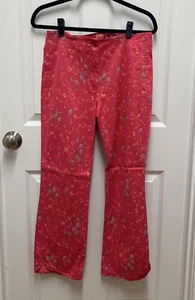 Oilily Womens Vintage Floral Satin Pants 44 Hot Pink - Picture 1 of 9