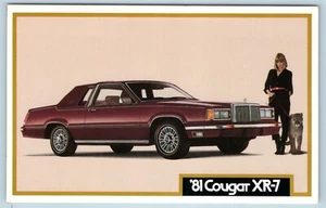 Postcard Car Advertising 1981 Mercury Cougar XR-7 AE1 - Picture 1 of 2
