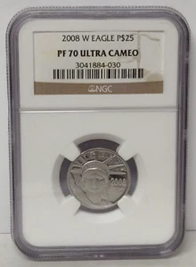 2008-W PROOF PLATINUM EAGLE 1/4 OZ NGC PF 70 ULTRA CAMEO - Picture 1 of 4