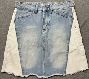 NUEVO CON ETIQUETAS Falda Denim American Bazi Doble Color Lavado Talla Bloque de Color Años 90 - Imagen 1 de 8