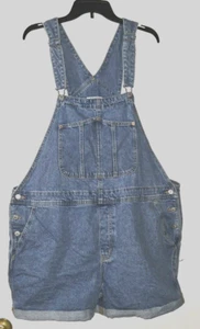 Nice Old Navy Blue Denim Size 2X Bib Overalls Shorts - Picture 1 of 18