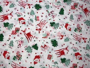 Cath Kidston FULL Sheet Set Ditsy Deer Pink Cotton Percale 4Pc WINTER Christmas - Picture 1 of 8