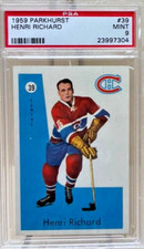 1959 PARKHURST #39 HENRI RICHARD MONTREAL CANADIENS HOF PSA 9 MINT