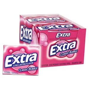 Classic Bubble Sugar Free Chewing Gum, 15 Count (Pack of 10) Bubble Gum - Picture 1 of 7