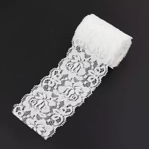 2.4 Inch White Lace RibbonSewing Lace Trim Elastic Stretchy Lace Fabric - 5 Y... - Picture 1 of 7
