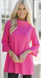 Fuchsia Mock Neck Sweater | 3/4 sleeves | Shop the Mint Boutique | Small | NWT - Picture 1 of 8