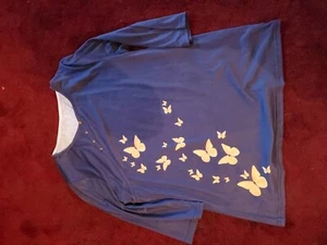 Top azul con mariposas amarillas - Imagen 1 de 4