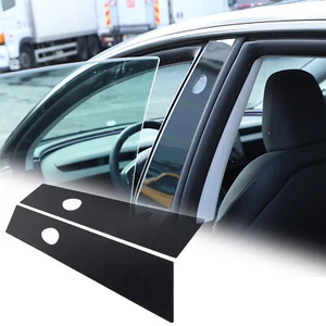Glossy Black Car Window Post Vinyl Window Post Sticker For Tesla Model 3 2023-24 - Picture 1 of 12