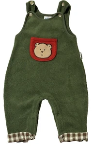 Baby B’Gosh 6-9 Month Green Fuzzy Soft Bear Sleeveless Romper Overalls - Picture 1 of 10