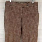 AGB Womens Size 8 Stretch Brown Flat Front Straight Leg Casual Work Pants