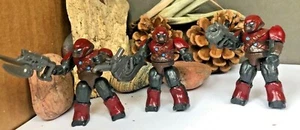 HALO MEGA BLOKS CONSTRUX - THREE Burgundy Covenant Brutes w/ Weapons - Picture 1 of 4