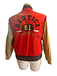 Vintage 1990’s Nautica Reversible Color Block Jacket Coat Large Logo Size Medium