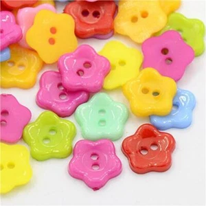 65+ BOTONES DE FLORES ACRÍLICAS 12mm 2 AGUJEROS 10 COLOR A ELEGIR  - Imagen 1 de 13