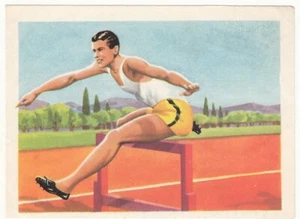 COURSE DE HAIES ATHLÉTISME HURDLING ATHLETICS HÜRDENLAUF IMAGE CARD 1950'S - Picture 1 of 2