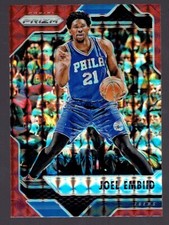 2016-17 Panini Prizm Mosaic Joel Embiid Red Parallel Basketball Card