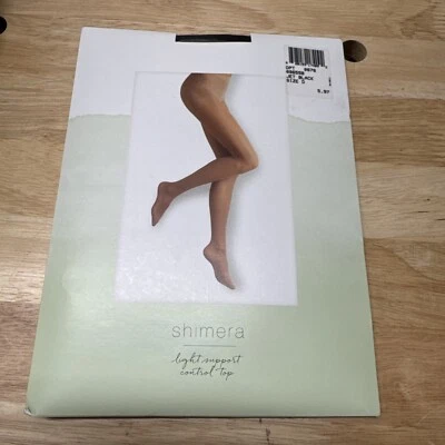 Shimera Ultra Sheer Control Top Pantyhose Light Coverage Size D Jet Black New - Image 1 of 3