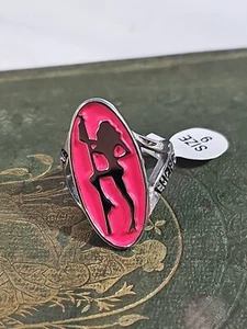 STRIP CLUB CHOPPERS Surgical Steel Silver/Pink Bikers Ring Size 9 - Picture 1 of 9