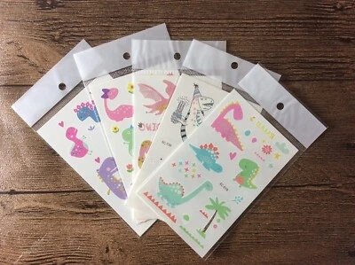 5x Dinosaur Tattoo Temporary Tattoos Kids Party Favours Cartoon Sticker - image 1 of 4