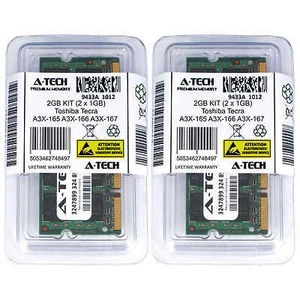 2GB KIT 2 x 1GB Toshiba Tecra A3X-165 A3X-166 A3X-167 A4-00X009GR Ram Memory - Picture 1 of 1