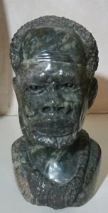 Afrikanische handgeschnitzte Steinstatue Büste - signiert Wilson Mcambiza 8 Zoll - Bild 1 von 2