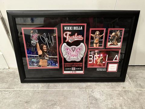 Nikki Bella "Longest Reigning Divas Champion" Signed Commemorative Plaque Cover