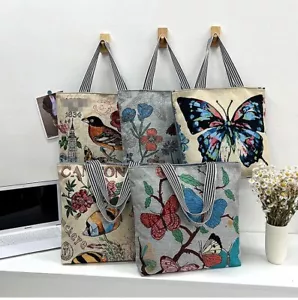 Spring/summer Women Bag Fashion Canvas Bag Large Capacity Shoulder Bag Printed - Picture 1 of 27