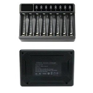 1x Cargador de Batería Inteligente de 8 Ranuras Pantalla LED para Batería Recargable AA/AAA NiMH - Imagen 1 de 12