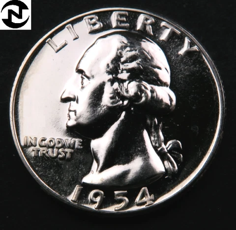 1954 Washington Quarter ~ Gem Proof ~ 90% Silver ~ 1 Coin Cover