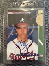 1993 Topps Stadium Club Chipper Jones On Card Auto #9 Atlanta Braves L2