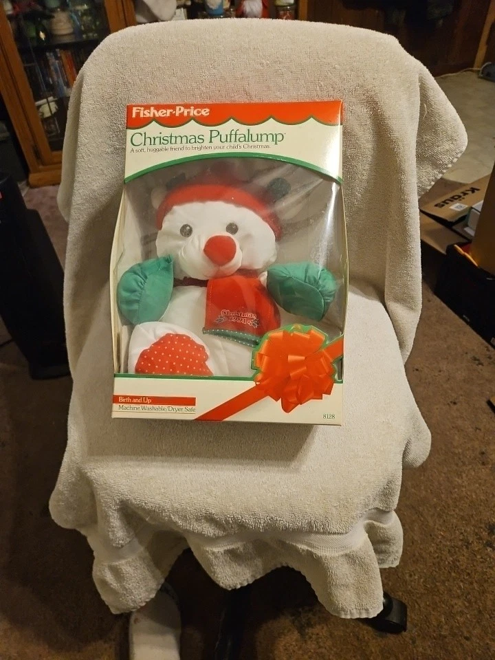 1991 Fisher-Price Christmas Puffalump 白色泰迪熊全新带盒 8128 — 第 1/1 张图片