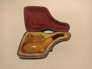 Old smoking pipe in case - dog and gun - Picture 1 of 7