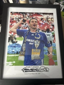 Frank Lampard signed 15x12” Chelsea Photo  Framed FA Cup Winners 2007 AFTAL COA - Picture 1 of 5