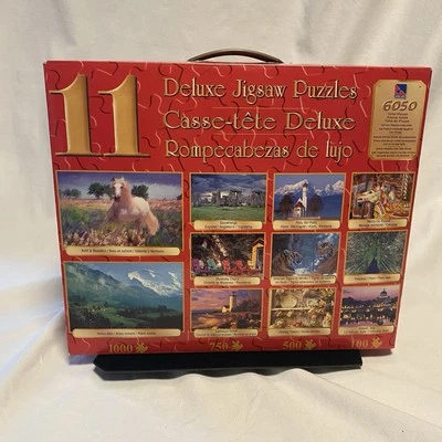 11 Deluxe Jigsaw Puzzles Set 6050 Total Pieces SURE-LOX - Landscape, Animal, Art - Image 1 of 4