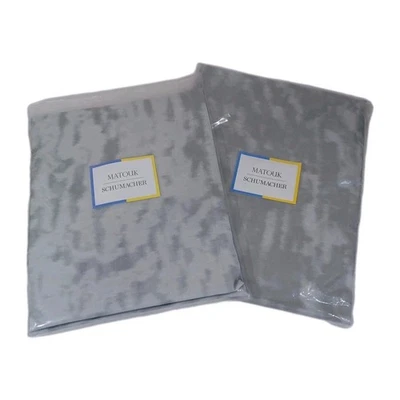 Matouk Schumacher Serengeti хлопковые сатиновые королевские наволочки, серебристые — новые - Изображение 1 из 2