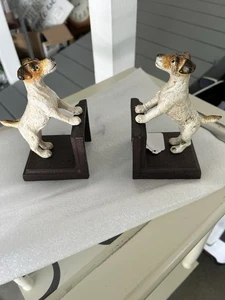 HomArt Cast Iron Jack Russell Bookends Book Ends Dog 6.75” X 3.5” - Picture 1 of 9
