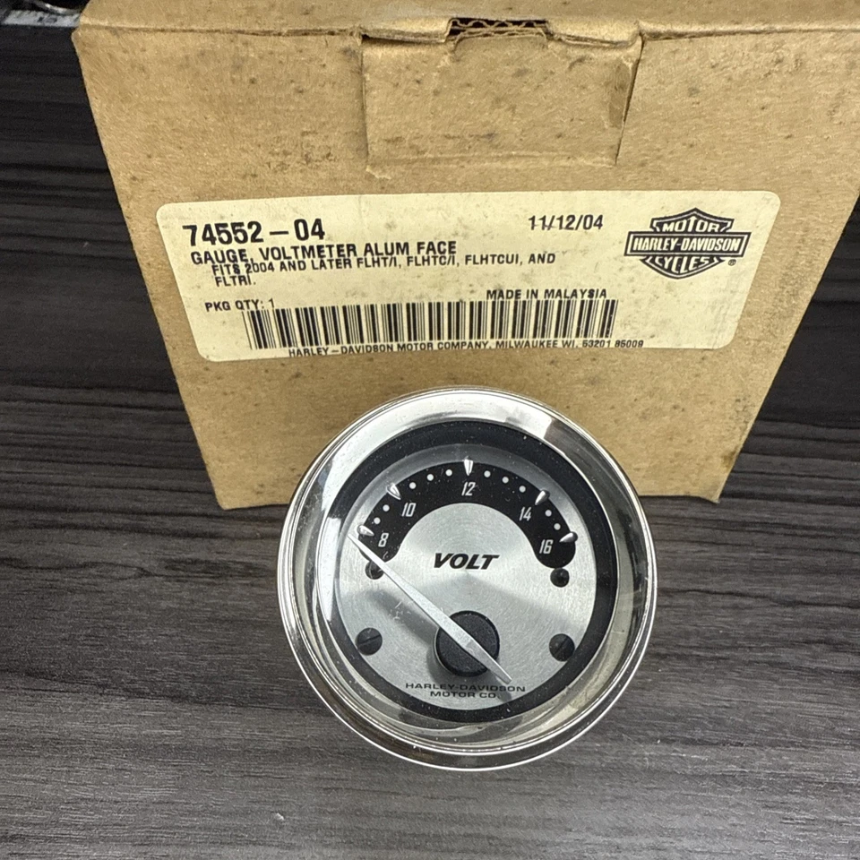 HARLEY-DAVIDSON VOLT-GAUGE,2-IN/ALUM 74552-04A NEW OEM 74552-04A - Image 1 of 2