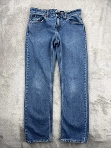 Volcom Jeans Mens 31x28 Blue Solver Straight Medium Wash Grunge Skater Denim - Picture 1 of 15