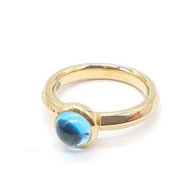 Anel GEORG JENSEN ouro 18K Moonrise azul topázio tamanho 9.5/EUA 5-5.5 - Imagem 1 de 4